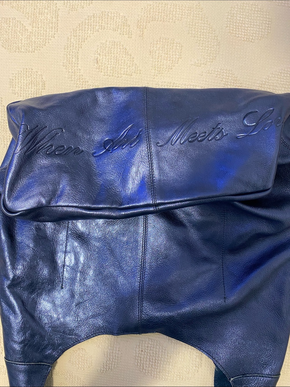 Sharif Metallic Blue Shoulder Bag - Picture 4 of 10